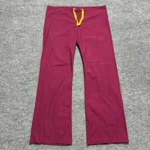 Wonder‎ Wink Womens Scrub Pants Size S Maroon Pull On Drawstring Workwear